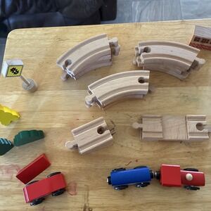Orbrium Wooden Train Track And Accessories 18 Tracks And 9 Accessories
